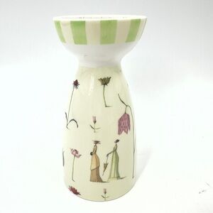 Portmeirion Up The Garden Path Vase Victorian Ladies Floral Design 6.5 Inches